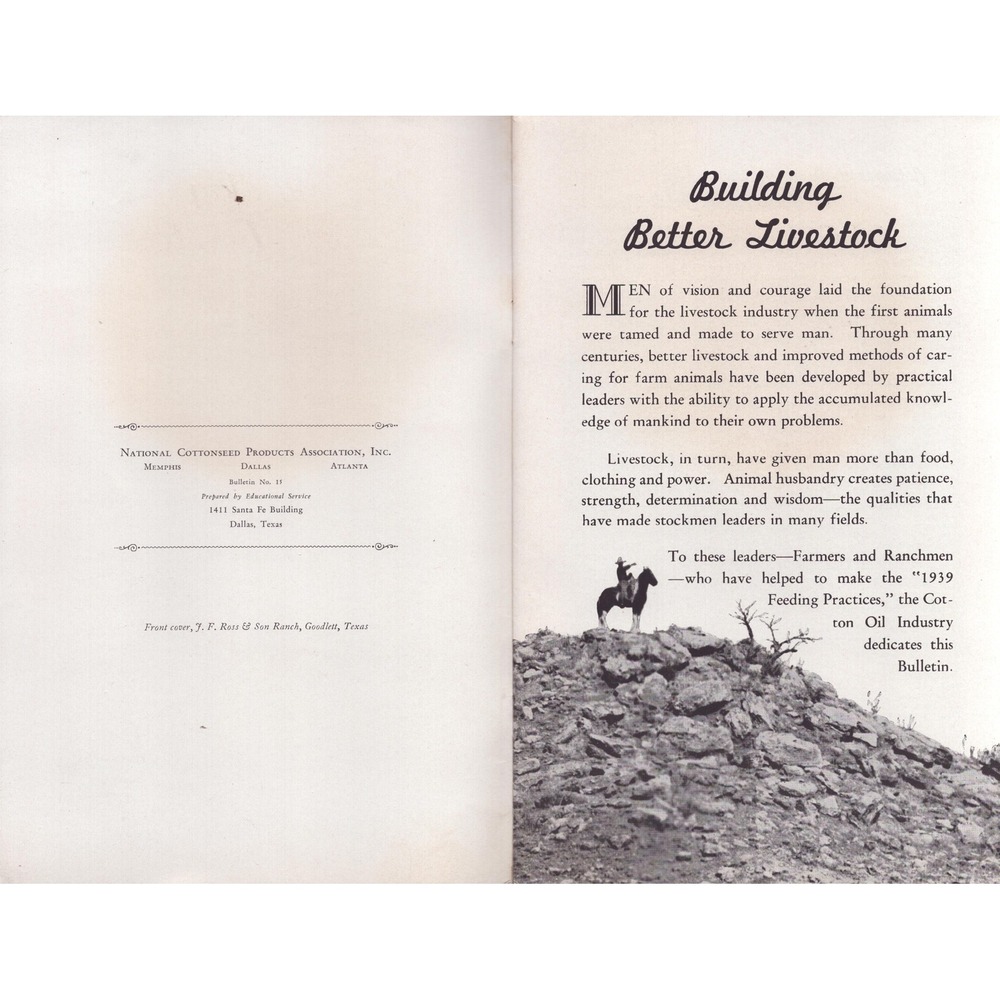 1939 Vision and Courage Build Better Livestock Bulletin National Cottonseed Assn - Picture 3 of 3